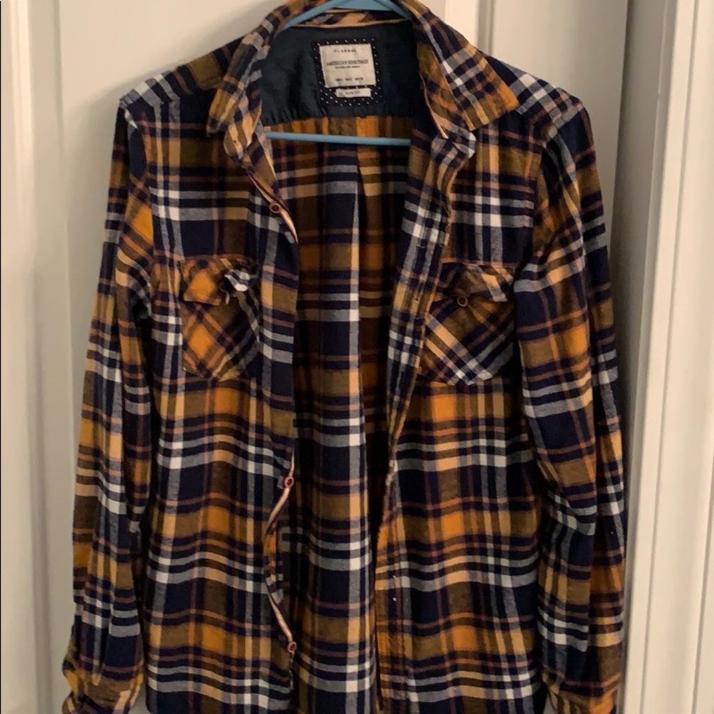 Yellow and blue flannel